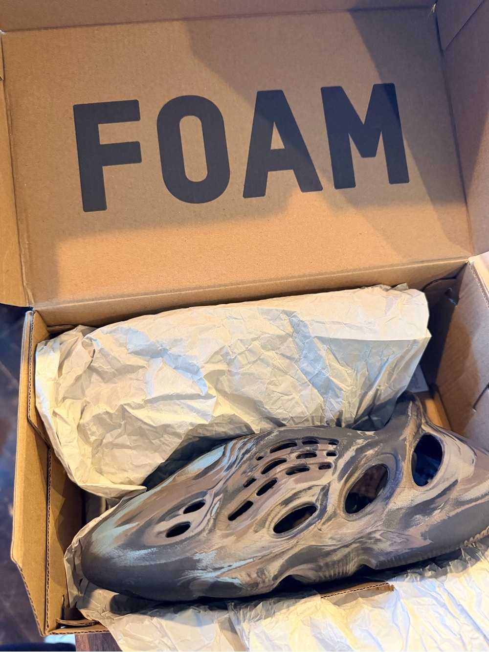Adidas Originals Yeezy Foam Runner 'MX Cinder' men’s size 4 lightly warn